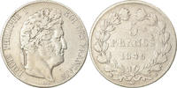 France 5 Francs Coin, Louis-Philippe, Strasbourg, Silver -