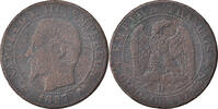 France 5 Centimes Coin, Napoleon III, Lyon -