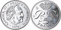Monaco 5 Francs Coin, ESSAI, Silver, KM:E61, Gadoury:MC 153 -