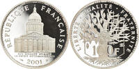 France 100 Francs Coin, Panthéon, Paris, Proof, Silver -