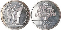 France 100 Francs Coin, Droits de l'Homme, Silver, KM:970 -