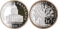 France 100 Francs Coin, Panthéon, Paris, Proof, Silver -