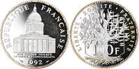 France 100 Francs Coin, Panthéon, Paris, Proof, Silver -