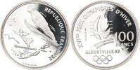 France 100 Francs Coin, albertville 92, Paris, Proof, Silver -