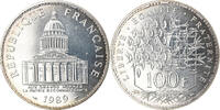 France 100 Francs Coin, Panthéon, Paris, Silver, KM:951.1 -