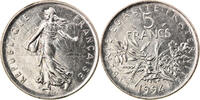 France 5 Francs Coin, Semeuse, Paris, Nickel Clad -