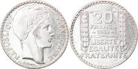France 20 Francs Coin, Turin, Paris, Silver, KM:879 -