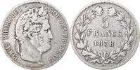 France 5 Francs Coin, Louis-Philippe, Strasbourg, Silver -
