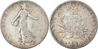 France 2 Francs Coin, Semeuse, Paris, Silver, KM:845.1 -