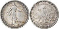 France 2 Francs Coin, Semeuse, Paris, Silver, KM:845.1 -