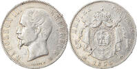 France 5 Francs Coin, Napoleon III, Lyon, Silver, KM:782.3 -