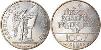 France 100 Francs Coin, Droits de l'Homme, Silver, KM:970 -