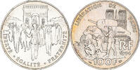 France 100 Francs Coin, Libération de Paris, Silver -