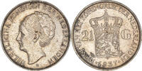 Niederlande Münze, Wilhelmina I, SS, Silber, KM:165 2-1/2 Gulden 1937 SS