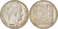 France 20 Francs Coin, Turin, Paris, Silver, KM:879 -