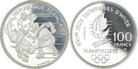 France 100 Francs Coin, Hockey sur glace, Silver, KM:993 -