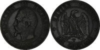 France 10 Centimes Coin, Napoléon III, Lille, Bronze -
