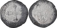France 1/8 Ecu Coin, Henri III, Rennes, Silver, Sombart:4664 -