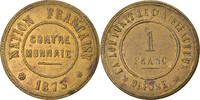 France 1 Franc Coin, Nation Française, Contre-Monnaie, Brass -