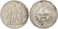 France 5 Francs Coin, Hercule, Bordeaux, Silver, KM:756.4 -