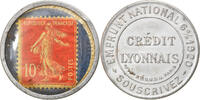 France 10 Centimes Coin, Timbre-Monnaie, Crédit Lyonnais, Paris -