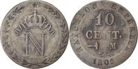 France 10 Centimes Coin, Napoléon I, Toulouse, Billon -