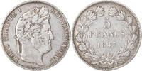 France 5 Francs Coin, Louis-Philippe, Strasbourg, Silver -