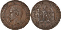 France 10 Centimes Coin, Napoleon III, Lille, Bronze -