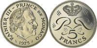 Monaco 5 Francs Coin, Rainier III, Copper-nickel, KM:150 -