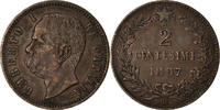 Italy 2 Centesimi Coin, Umberto I, Rome, Copper, KM:30 -
