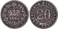 Italy 20 Centesimi Coin, Umberto I, Rome, Copper-nickel -