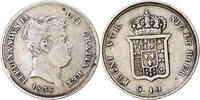 ITALIAN STATES 10 Grana Coin, NAPLES, Ferdinando II, Silver -