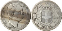 Italy 2 Lire Coin, Umberto I, Rome, Silver, KM:23 -