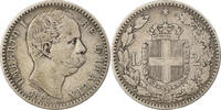 Italy 2 Lire Coin, Umberto I, Rome, Silver, KM:23 -