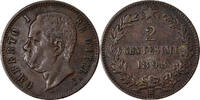 Italy 2 Centesimi Coin, Umberto I, Rome, Copper, KM:30 -