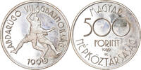 Hungary 500 Forint, Otszaz Coin, Budapest, Silver, KM:669 -