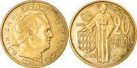 Monaco 20 Centimes Coin, Cupro-Aluminium, KM:E46, Gadoury:MC 147 -