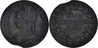 France 5 Centimes Coin, Dupré, Paris, Clipped, Bronze -