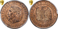 France 2 Centimes Napoleon III, Marseille, Bronze, PCGS -