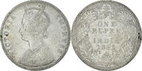 INDIA-BRITISH Rupee Coin, Victoria, Bombay, Silver, KM:492 -