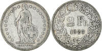 Switzerland 2 Francs 1920 B Coin, Bern, Silver, KM:21 VF(30-35)