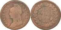 France Decime Coin, Dupré, Metz, Bronze, KM:644.2 -