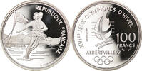 France 100 Francs Coin, patinage artistique, BE, Silver -
