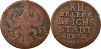 German States 12 Heller Coin, AACHEN, Copper, KM:51 -