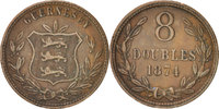 Guernsey 8 Doubles Coin, Birmingham, Bronze, KM:7 -