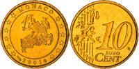 Monaco 10 Euro Cent Paris, Brass, KM:170 -