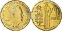 Monaco 20 Centimes Coin, Paris, Cupro-Aluminium, KM:E46 -