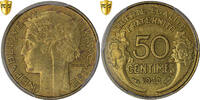 France 50 Centimes Morlon, Paris, 9 and 2 opened, Aluminum-Bronze, PCGS -