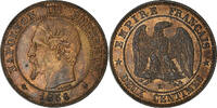 France 2 Centimes Coin, Napoleon III, Napoléon III, Bordeaux -