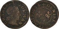 France Denier Tournois Coin, Ardennes, Charles II, Charleville -